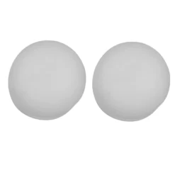 White Painted Wood Round Door Knob (Dia)56.55mm, Pair