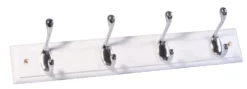White Silver Effect Pine 4 Hook Rail, (L)458mm