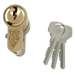 Yale Brass Effect Single Euro Cylinder Lock, (L)100mm (W)29mm