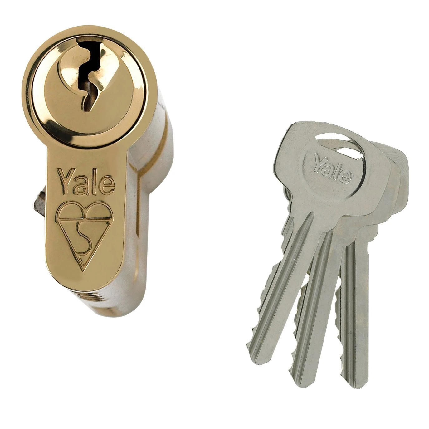 Yale Brass Effect Single Euro Cylinder Lock, (L)80mm (W)29mm 1 Yale Brass Effect Single Euro Cylinder Lock, (L)80mm (W)29mm