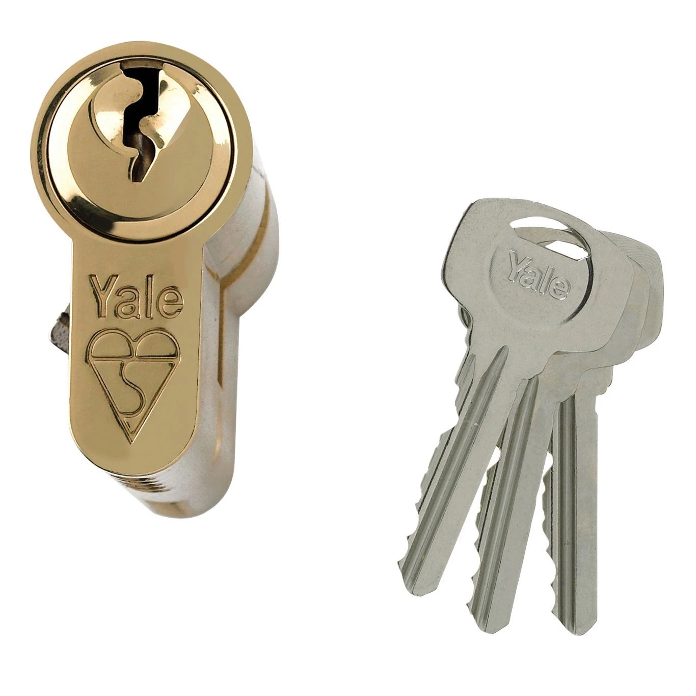 Yale Brass Effect Single Euro Cylinder Lock, (L)95mm (W)29mm 1 Yale Brass Effect Single Euro Cylinder Lock, (L)95mm (W)29mm