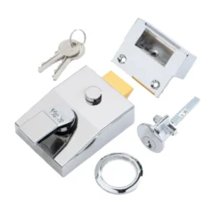 Yale Chrome Effect LH & RH Deadlock Night Latch, (H)70mm (W)93mm