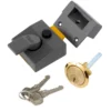 Yale Grey Brass Effect LH & RH Deadlock Night Latch, (H)70mm (W)62mm