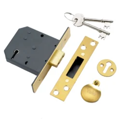 Yale P-M552-PB-78 76mm Polished Brass 5 Lever Deadlock