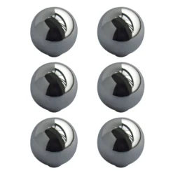 Zinc Alloy Chrome Effect Round Furniture Knob (Dia)32mm, Pack Of 6