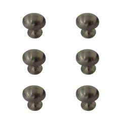 Zinc Alloy Nickel Effect Oval Furniture Knob, Pack Of 6