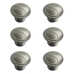 Zinc Alloy Nickel Effect Ring Furniture Knob (Dia)30mm, Pack Of 6